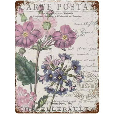 Florist Metal Tin Signs, Floral Stamps Funny Home Metal Poster Signs for Bar Cafe Florist Home Kitchen Farmhouse Wall Decor Birthday Housewarming Holiday Gifts for Colleagues and Friends 12x16 inhces
