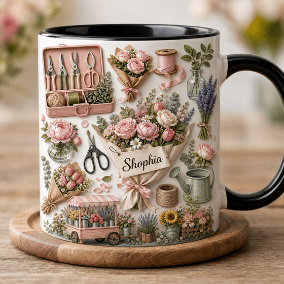 Florist Mug 2D Printed 3D Effect Personalized Florist Gift for Floral Designer