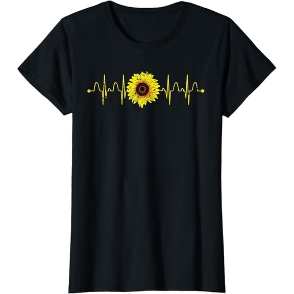 Florist Sunflower Heartbeat Blossom Yellow Flower Sunflower T-Shirt