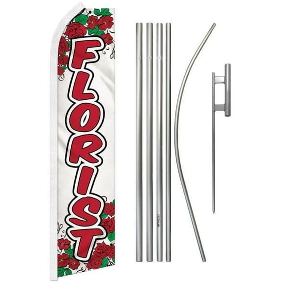 Florist Super Flag & Pole Kit