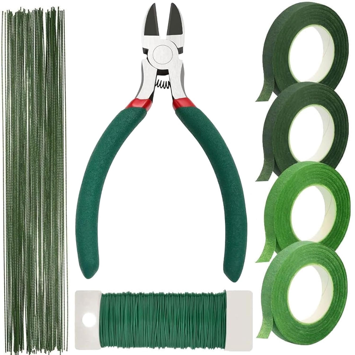Florist Wire And Florist Tape Arrangement Tools Kit With Wire Cutter, Floral Tape And Floral Wire For Bouquet Stem Wrap Florist, Craft Beading & Wreath Making Supplies