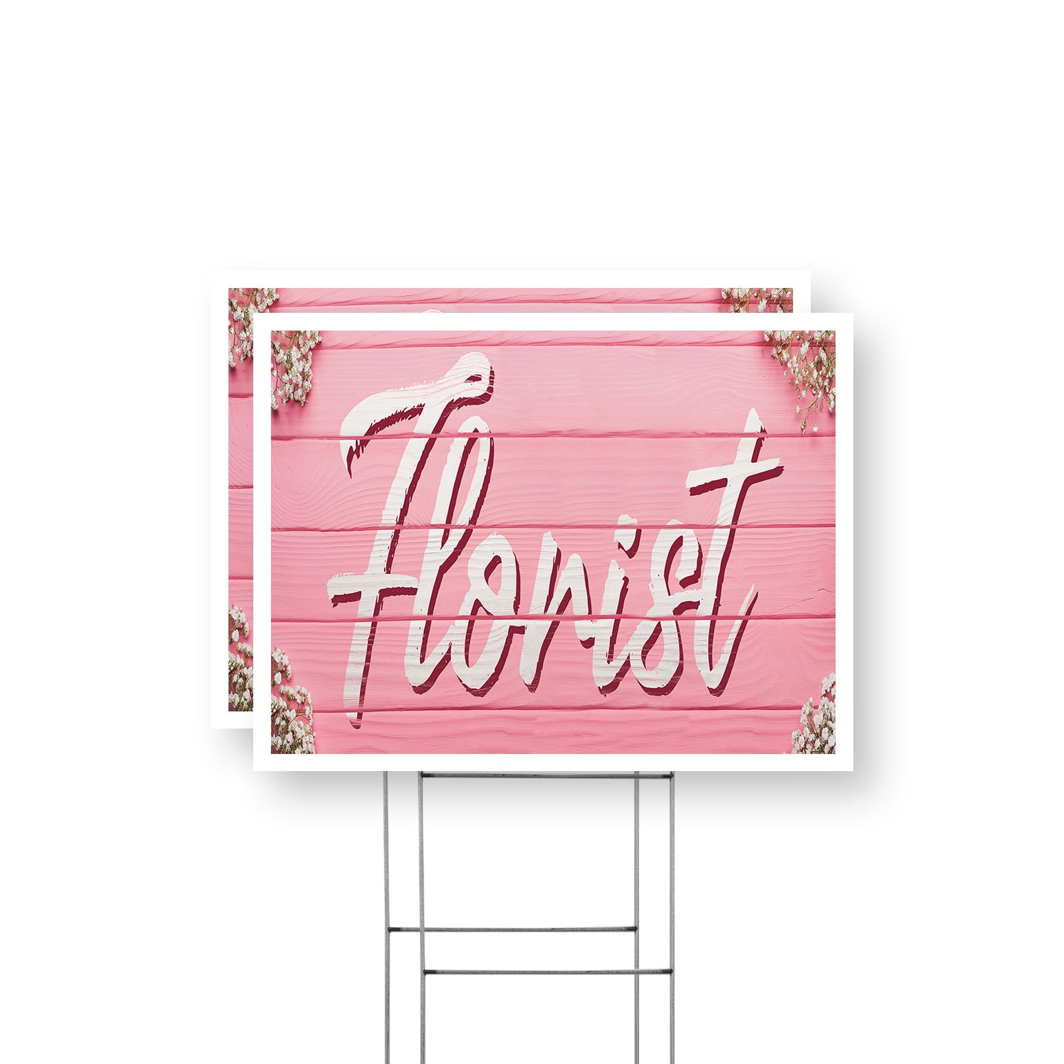 Florist Yard Sign 2 Pack of 12 Inch x 16 Inch Double Sided Weatherproof ...