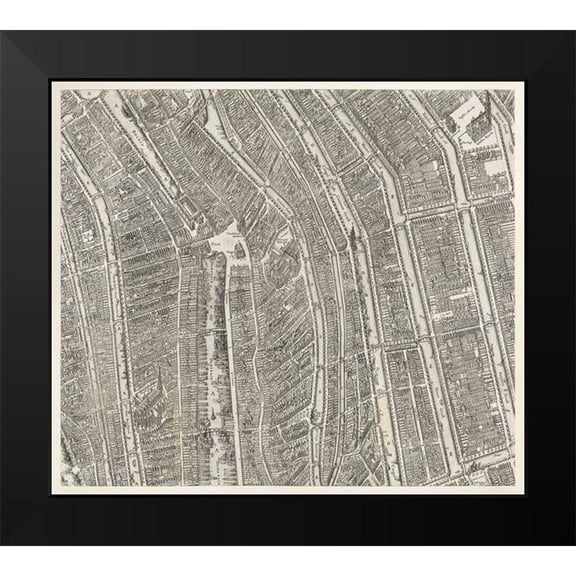 Florisz, Balthasar 13x12 Black Modern Framed Museum Art Print Titled - Map of Amsterdam