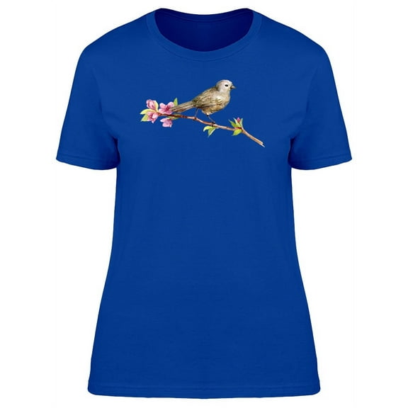 Florl Bird On A Branch T-Shirt Women -Image by Shutterstock, Female Medium