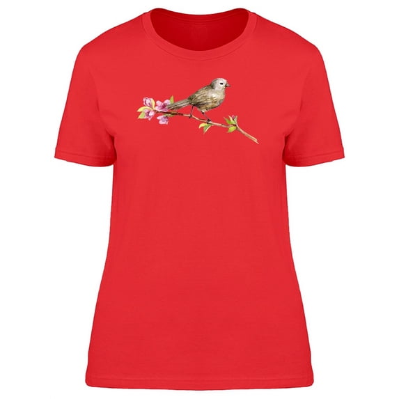 Florl Bird On A Branch T-Shirt Women -Image by Shutterstock, Female Small