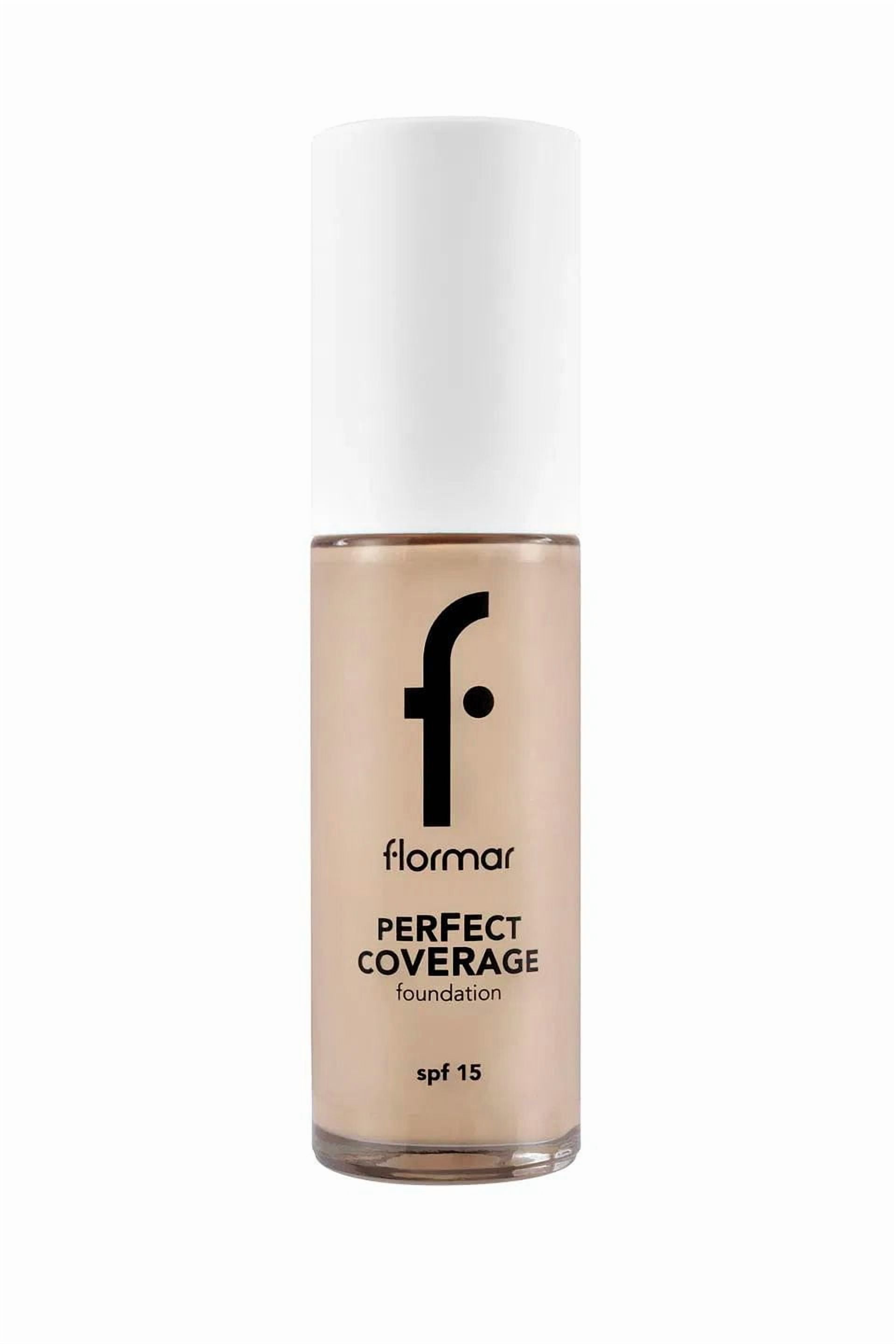 Flormar Perfect Coverage Highly Pigmented & Semi-gloss Finish SPF15 Foundation 30ml - 100 Light Ivory