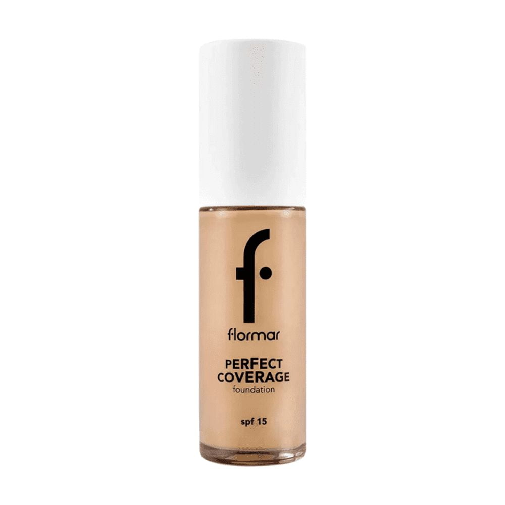 Flormar Perfect Coverage Highly Pigmented & Semi-gloss Finish SPF15 Foundation 30ml - 121 Golden Natural
