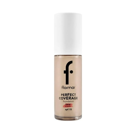 Flormar Perfect Coverage Highly Pigmented & Semi-gloss Finish SPF15 Foundation 30ml - 130 Light Beige