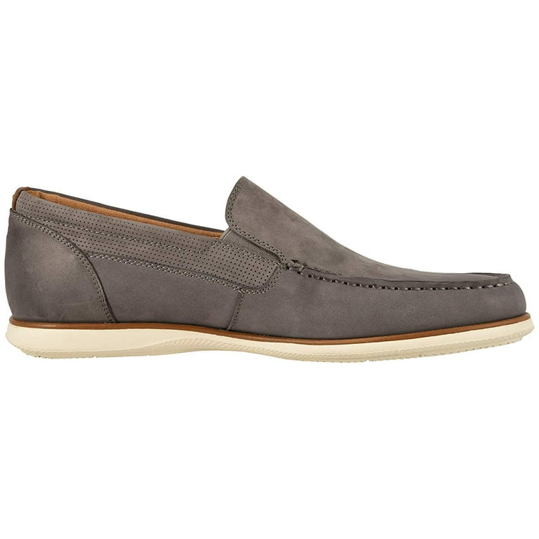 Florsheim Atlantic Moc Toe Venetian Slip On Gray Nubuck w White Sole