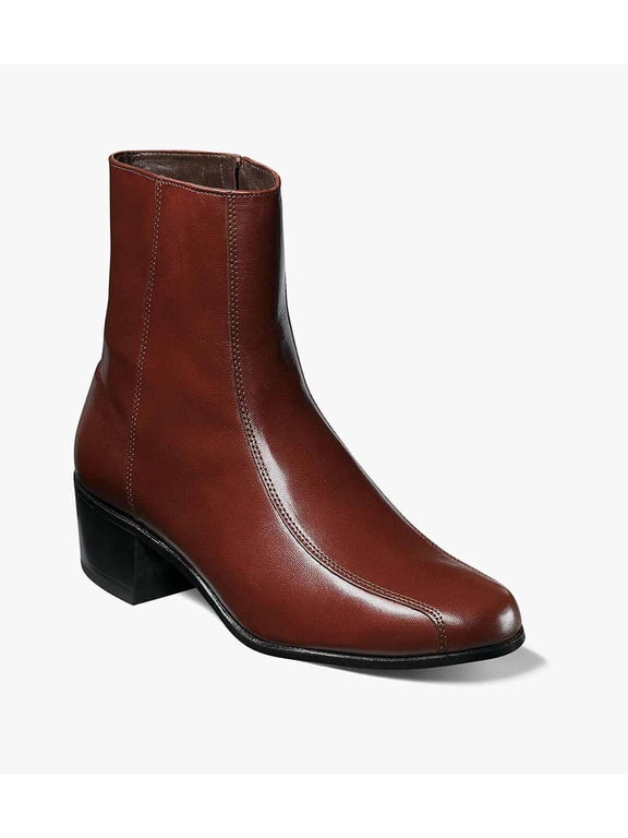 Duke Bike Toe Men's Zipper Boot, Cognac, 6 D