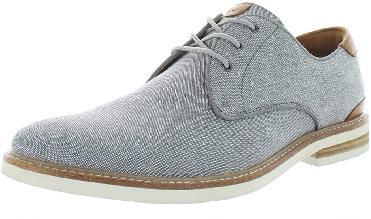 Florsheim Highland Plain Toe Oxford Men's Shoes - Canvas & Leather Lace-Up With Cushioned Footbed
