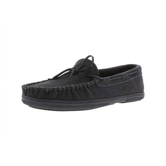 Florsheim Men's Cozzy Moc Toe Tie Slip on Slipper, Gray Suede, Size 9.0
