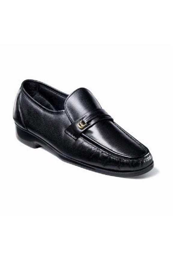 Men's Shoes Riva Black Leather Slip On 17088-01