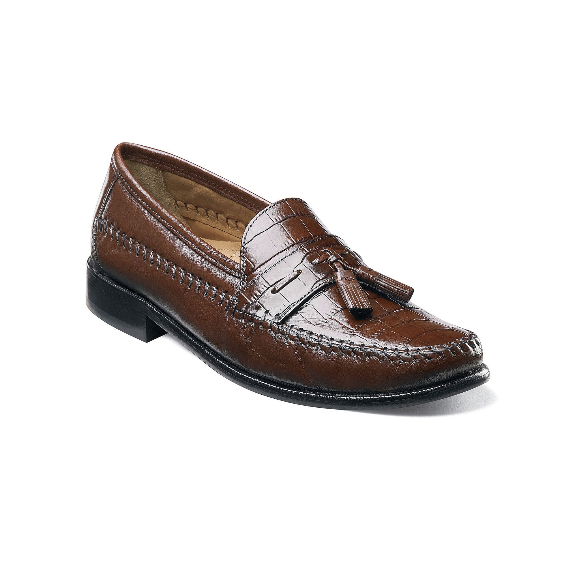 New Florsheim Men\'s Cognac Bastille Bit Leather Slip-On Loafers 9 3E Extra Wide Florsheim Signature Collection Men main image 3