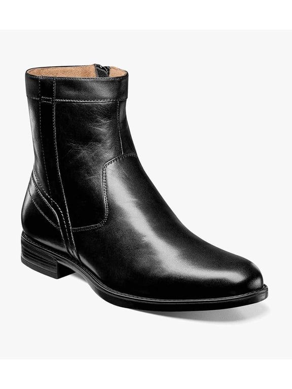 Midtown Plain Toe Men's Zipper Boot, Black, 11 3E