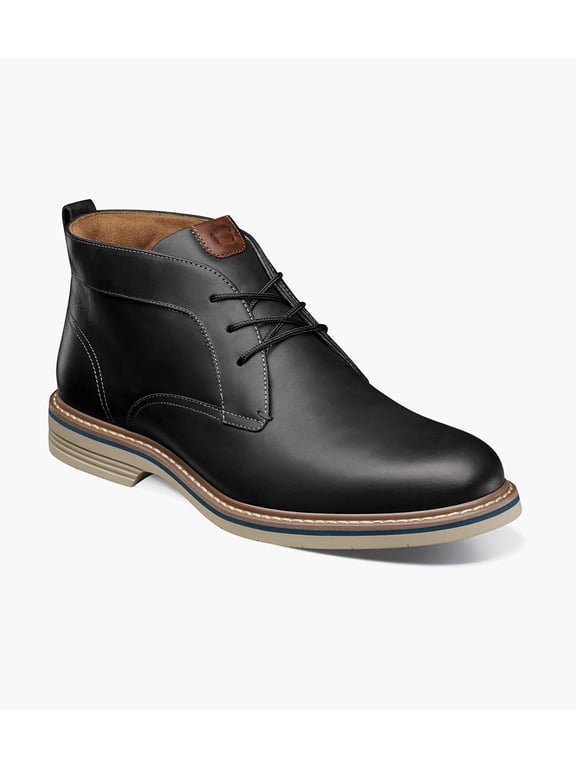 Norwalk Plain Toe Men's Chukka Boot, Black Crazy Horse, 14 M