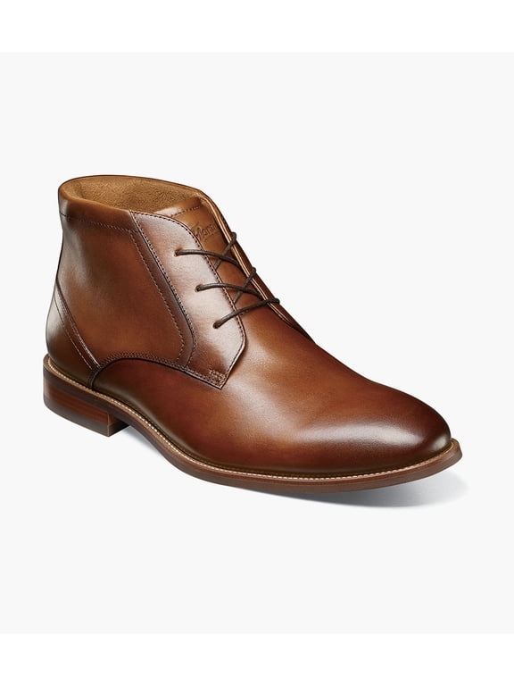 Rucci Plain Toe Men's Chukka Boot, Cognac, 9.5 W
