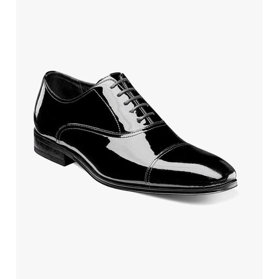 Florsheim Tux Men's Cap Toe Oxford, Black Patent, 8 3E