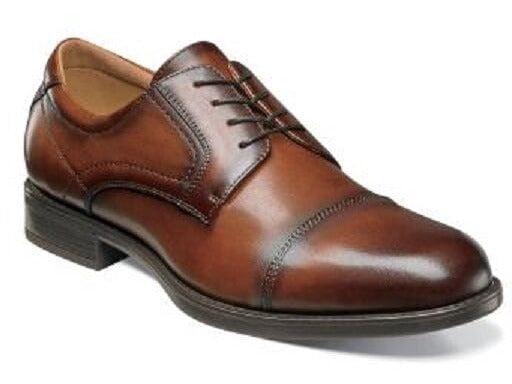 florsheim brown dress shoes Midtown Cap Toe Oxford Cognac Casual Dressy Leather 12138-221 Color:BLUE The Florsheim Norwalk Plain colour: multi-leopard-print-asymmetric-cut-out-midi-dress What Shoes To Wear