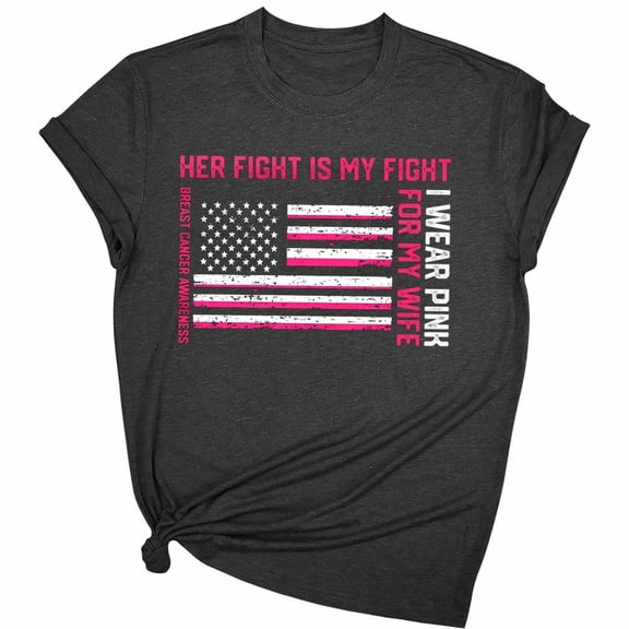 Floruhand Breast Cancer Shirts Women Breast Cancer Awareness T-Shirts Cancer Survivor Pink Ribbon Short Sleeve Graphic Tee Tops