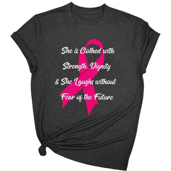 Floruhand Breast Cancer Shirts Women Breast Cancer Awareness T-Shirts Cancer Survivor Pink Ribbon Short Sleeve Graphic Tee Tops