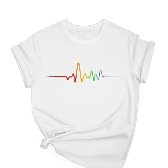 Floruhand Pride Shirt Women Rainbow Graphic Tee Love Print T-Shirt Shirts Short Sleeve Tops