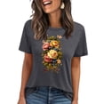 thumbnail image 1 of Floruhand T Shirts for Women Crewneck Boho Flowers Wildflowers Graphic Tees Summer Cute Shirts Short Sleeve Tops, 1 of 4