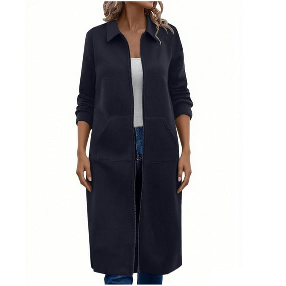 Floruhand Women Casual Zip up Fleece Hoodies Tunic Sweatshirt Long Hoodie Jacket Long Sleeve Fall Tunic Coats for Women