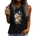 thumbnail image 1 of Floruhand Women's Summer Tank Tops Sleeveless Vintage Flower Graphic Tees Boho Cami Shirt Blouse, 1 of 4