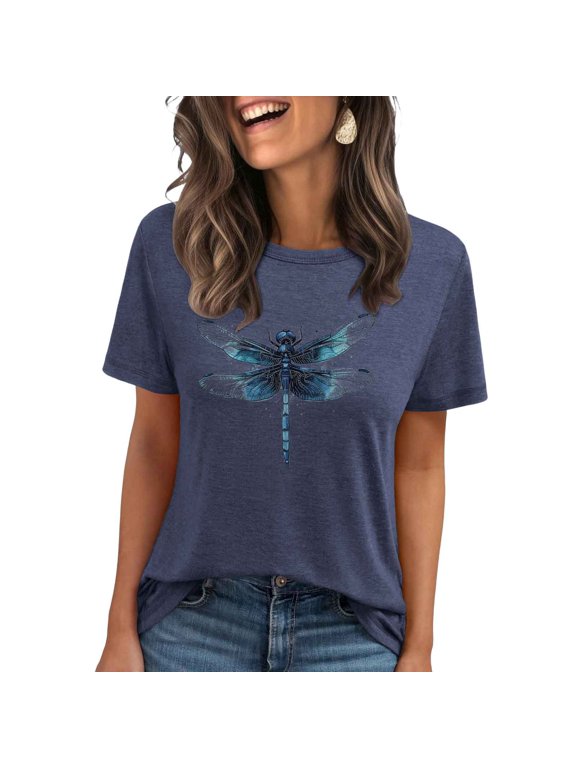 Women's Vintage Floral T Shirt Boho Wildflower Graphic Loose Tees Short Sleeve Casual Summer Tops