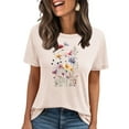 thumbnail image 1 of Floruhand Women's Vintage Flowers Shirt Casual Boho Floral Printed T-Shirt Sunflower Wildflowers Graphic Tees Tops for Girl, 1 of 4