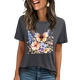 thumbnail image 1 of Floruhand Women's Vintage T Shirts Graphic Tees Summer Short Sleeve Casual Crewneck Basic Tunic Tops Trendy, 1 of 4