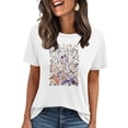 thumbnail image 1 of Floruhand Womens Vintage Flowers Crew Neck Shirt Boho Floral Wildflowers Graphic Tee Casual Short Sleeve T Shirt, 1 of 4