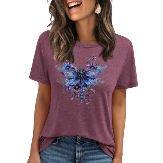 Floruhand Womens Vintage Flowers T-Shirts Cute Floral Graphic Tees Wildflowers Tshirts Summer Casual Short Sleeve Tops