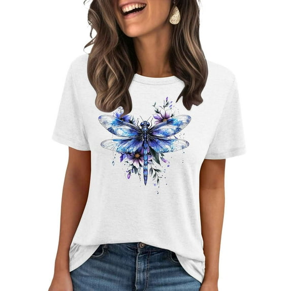 Floruhand Womens Vintage Flowers T-Shirts Cute Floral Graphic Tees Wildflowers Tshirts Summer Casual Short Sleeve Tops