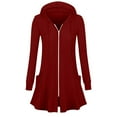 thumbnail image 1 of Floruhand Womens Zip Up Long Hoodie Jacket Lightweight Tunic Sweatshirt Open Front Cardigan for Women, 1 of 5