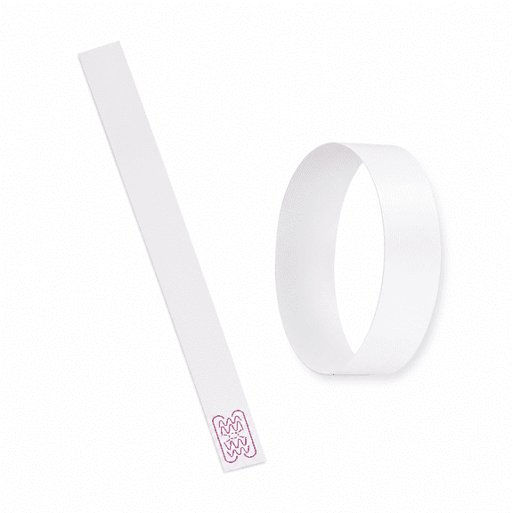 Florvian 100pcs Paper Napkin Bands White Napkin Rings Self Adhesive Silverware Wraps Bands Table Setup Wedding Event Party Supplies