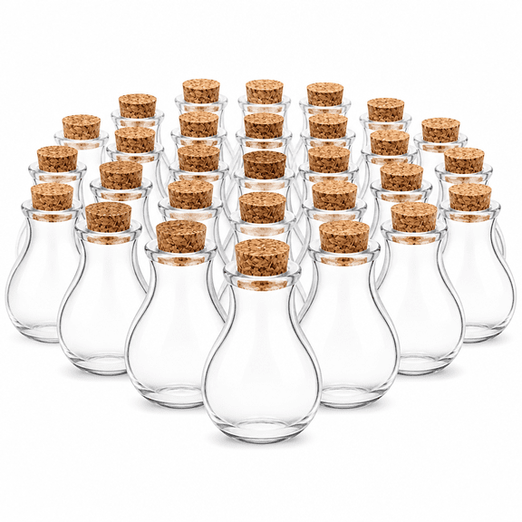 Florvian 10x Small Glass Bottles Miniature Potion Bottle Mini Cork Glass Vials Wedding