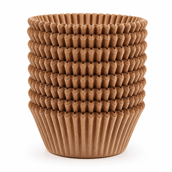 Florvian 2026 New Cupcake Baking Cup Liner Unbleached Brown Disposable Cup Parchment Liner for Baking Food Grade & No Smell Paper Baking Cups for Home