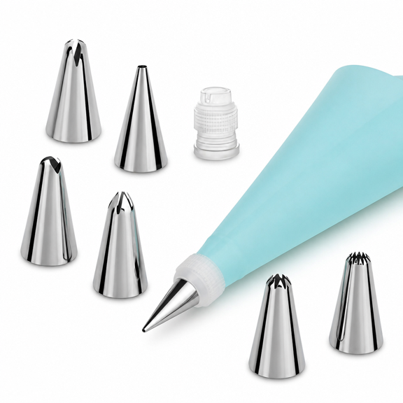 Florvian 2026 New Piping Bag and Tips Set,Cake Decorating Kit for Baking with Reusable Pastry Bags and Tips,Standard Converters,Silicone Rings,Cake Decorating Supplies for Deviled Egg,Cupcake Cookie