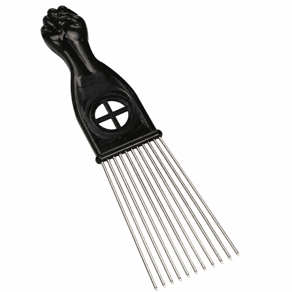 Florvian 2026 New Wide Comb 2Pcs Hair Pick Metal Picks for Afro Hair Hair Picks for Men Afro Combs Fist Pick for Hair Comb for Hair Styling,For Salon,Barber,Home,Travel,9.06"X2.95"X0.39"