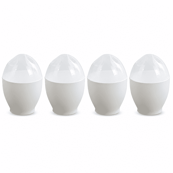 Florvian 4Packs Egg Cooker,Hard Boiled Egg Maker Egg Poachers,Boiled Egg Cooker without Shell,BPA Free Non-Stick Egg Poacher,Fast Poaching Egg Cooker for Hard Boiled Eggs