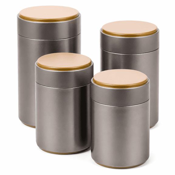Florvian Airtight Coffee Container Tea Tin Canisters with Lids (4PCS)