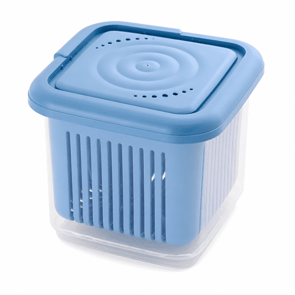 Florvian Berry Keeper Box for Fridge,Keep Berry Fresh for 20 Days,Refrigerator Produce Saver Food Storage Containers,Blue,Large