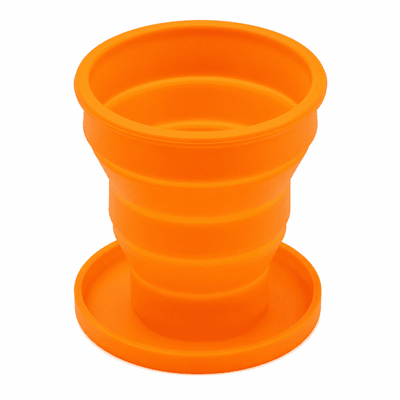 Florvian Camping Telescopic Collapsible Outdoor Drinking Mug Water Cup Tea Coffee Cup Folding Cup ORANGE