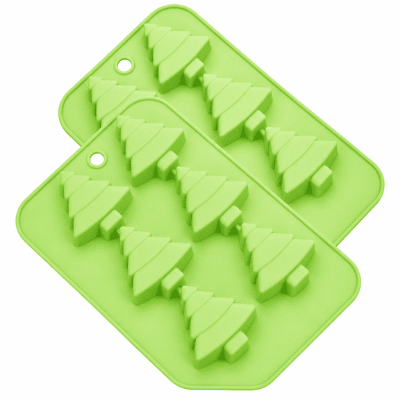 Florvian Christmas Cake Pan,Christmas Tree Cake Pan,6 Cavities Silicone Christmas Tree Baking Molds for Party Favor Supplies Mousse Cake Muffin Baking,Green Christmas Tree Mold