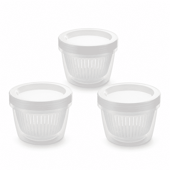 Florvian Clear Plastic Storage Container with Removable Strainer and Lid,Small Food Storage Container,Fresh Storage Bowl,Salad Keeper Container Lettuce Ginger Garlic onion Fruits Vegetables