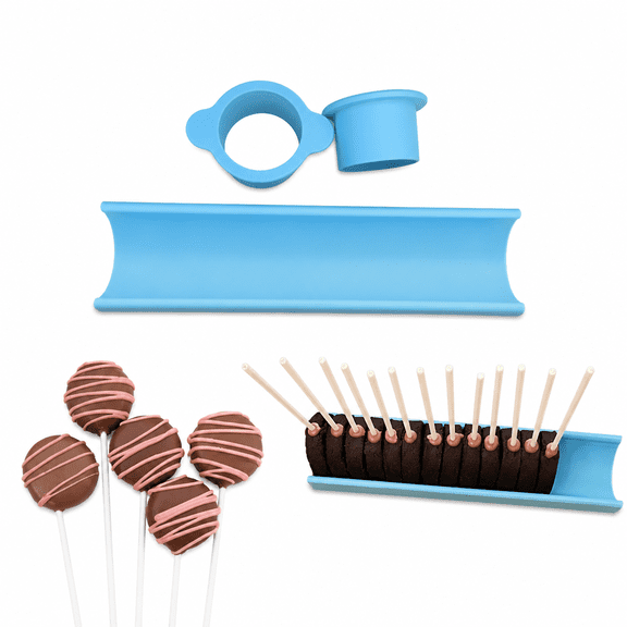 Florvian Daisy Cake Pop Cutter&Mold Set With 9in Rolling Tray,Easy-to-Use Mold for Perfectly Uniform Cake Pops,Easy Uniform Cake Pop Maker for Desserts,Parties&Gifts,(Blue)