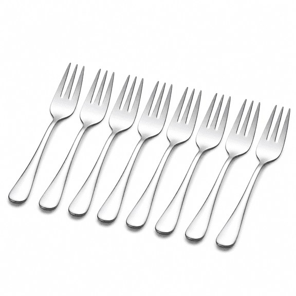 Florvian Dessert Forks Stainless Steel 5",Dessert Forks Set of 8,Salad Forks,Pastry Fork,Appetizer Fork for Fruit,Cake,Cheese,Party Trips,Cafes,Restaurants,Easy to Clean,Dishwasher Safe