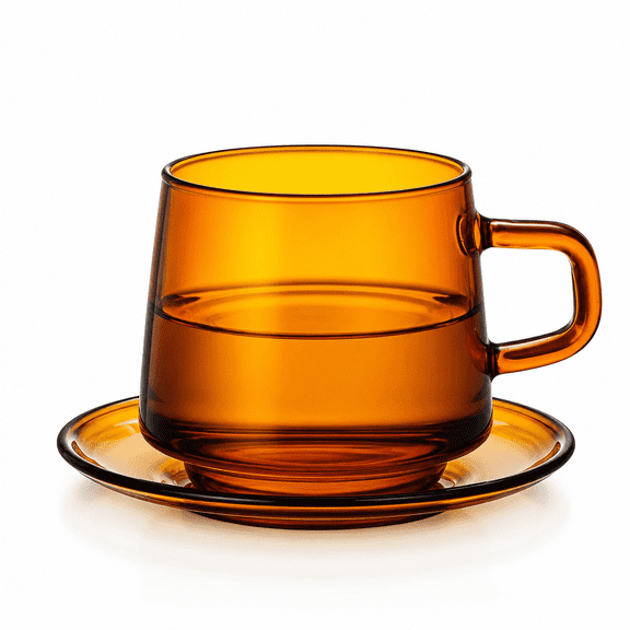 Florvian Glass Coffee Mugs Set of 2-10 oz Glass Stackable Coffee Cups with Handle - Colored Tea Cups Drinking Glasses for Espresso,Latte,Tea,Milk,Color Fresh and Thick Glass Coffee Cup